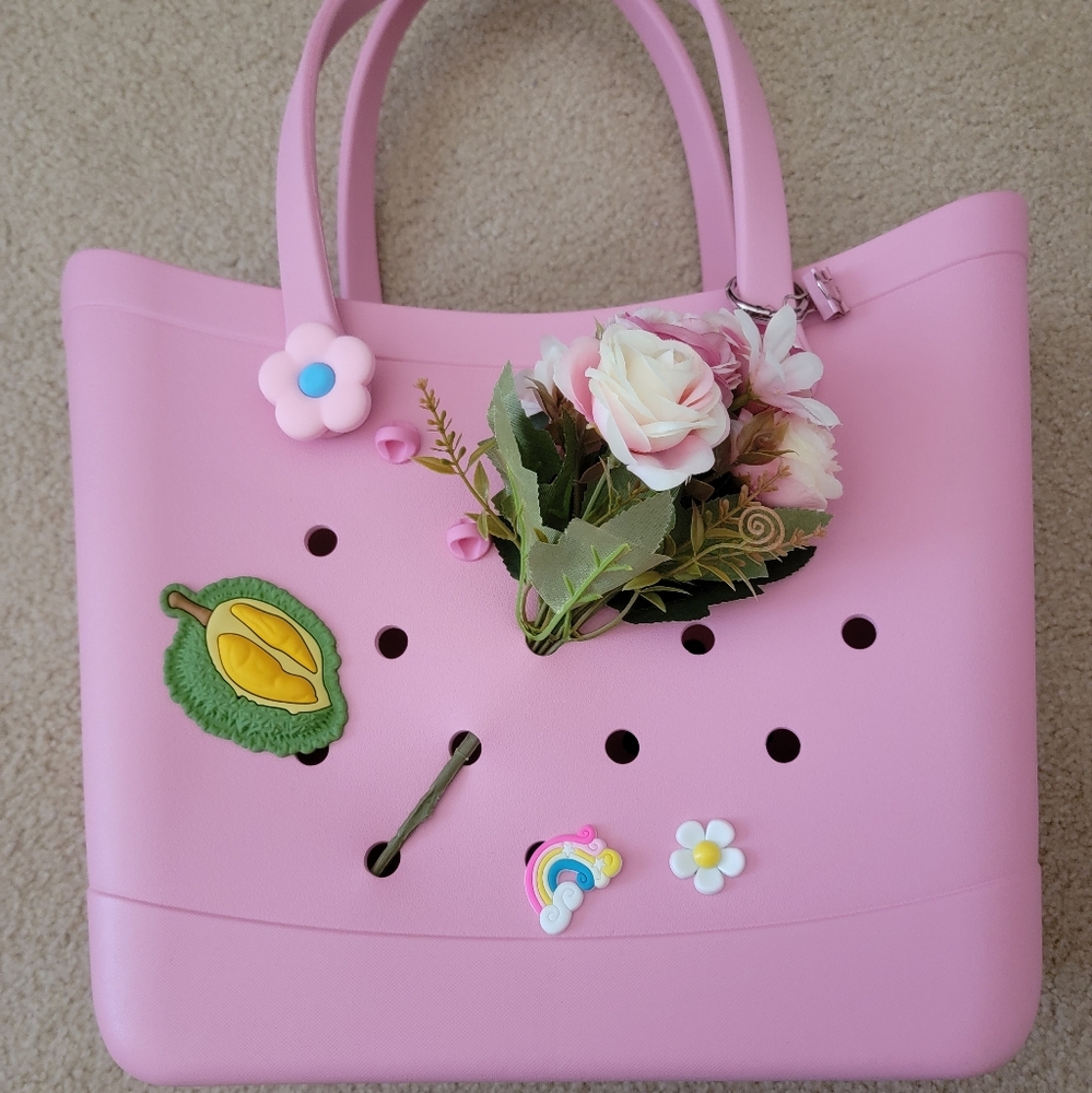 New Unbranded customized Eva Rubber Beach Bag Tote 14"x12"x4.5" approxim…